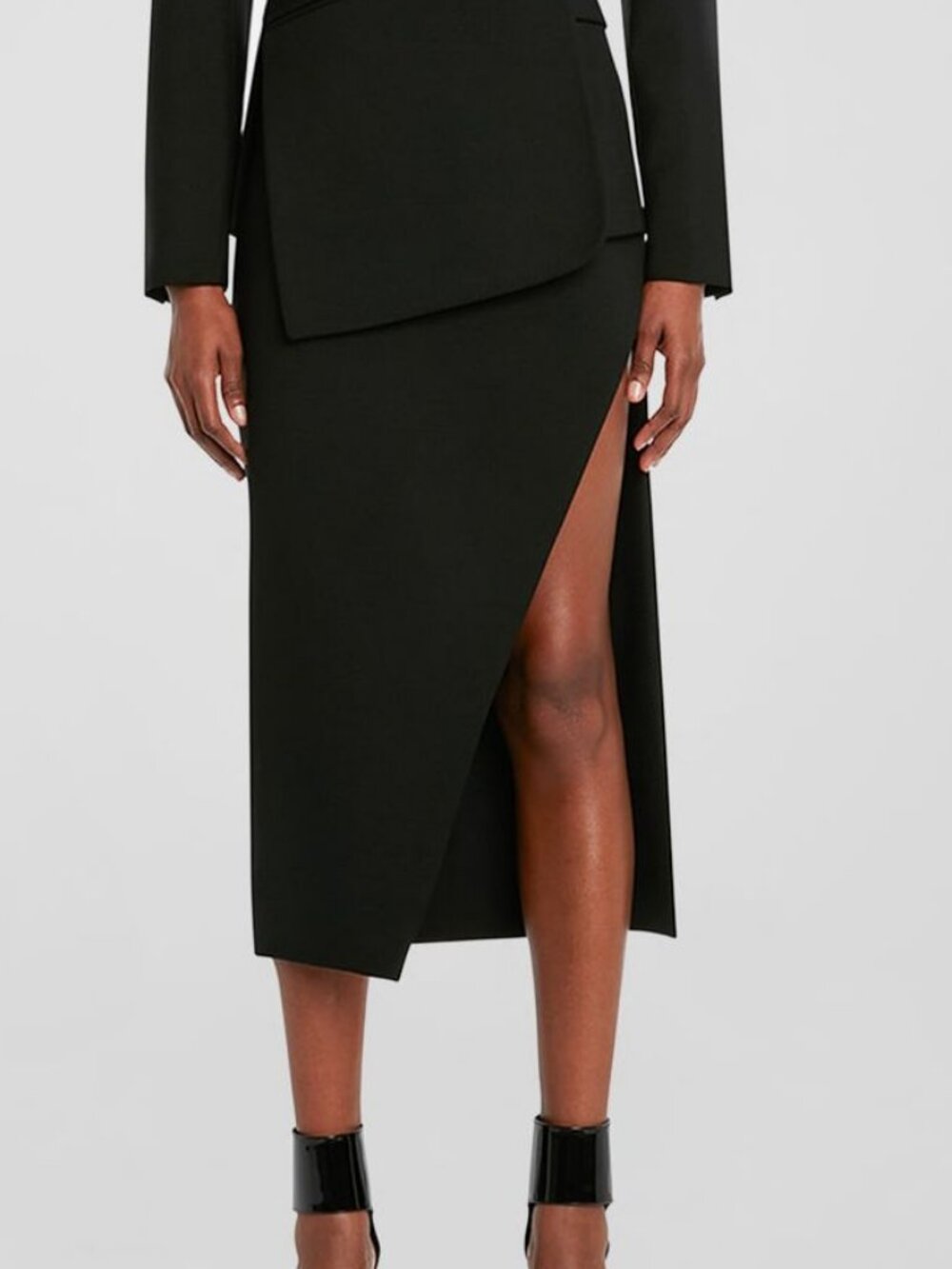 Alexander McQueen Women's Black Solid Wool & Mohair Pencil Skirt Size 48